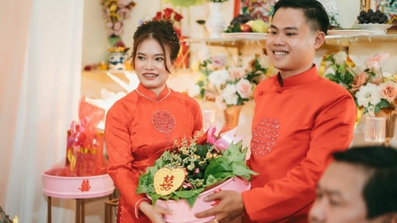 Nhà gái hoàn lễ mâm quả Nhà gái hoàn lễ mâm quả
