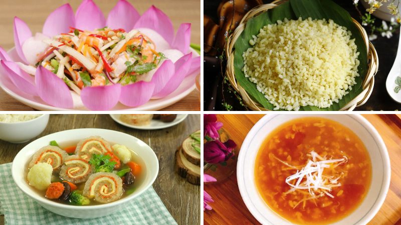 Thực đơn số 12 mang phong cách hiện đại với các món như tôm nướng bơ,... Thực đơn số 12 mang phong cách hiện đại với các món như tôm nướng bơ,...