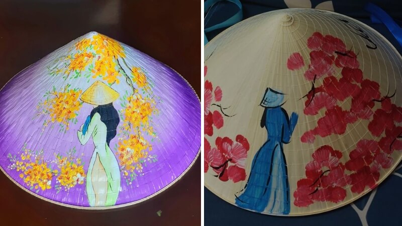 Trang trí nón lá 20/10 chủ đề cô giáo và học sinh