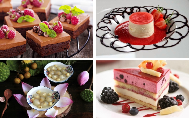 Người nấu trang trí món tráng miệng ngọt ngào, tinh tế. Người nấu trang trí món tráng miệng ngọt ngào, tinh tế.