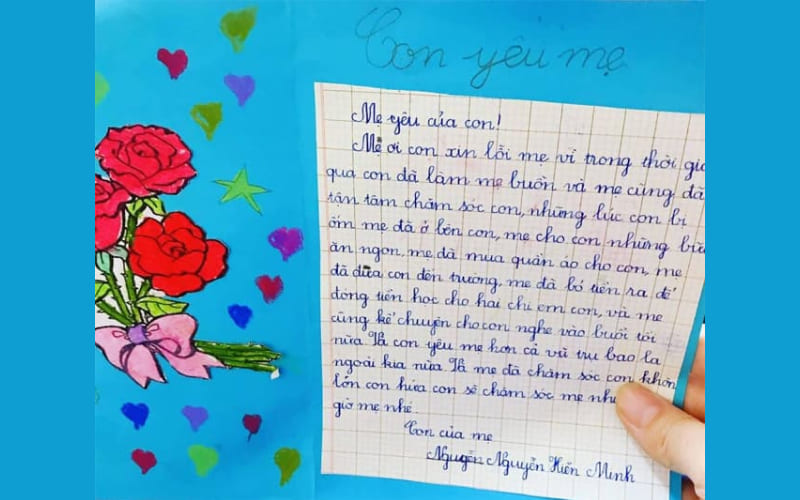 Mẫu viết thư 20/10 tặng mẹ dành cho những người con ít nói