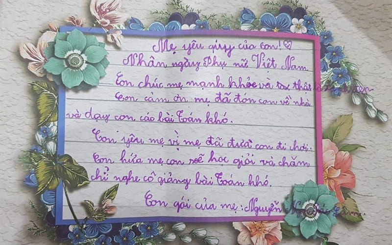Mẫu viết thư 20/10 tặng mẹ đầy cảm xúc