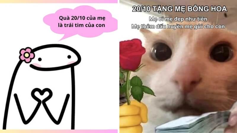 Meme 20/10 tặng mẹ 2, 3