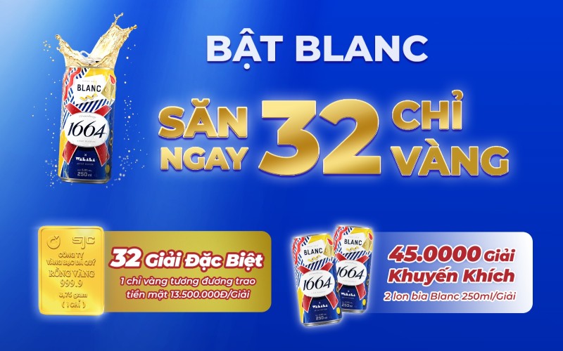 Bật nắp BLANC - Mở quà săn ngay 32 chỉ vàng cùng Bách hóa XANH Bật nắp BLANC - Mở quà săn ngay 32 chỉ vàng cùng Bách hóa XANH
