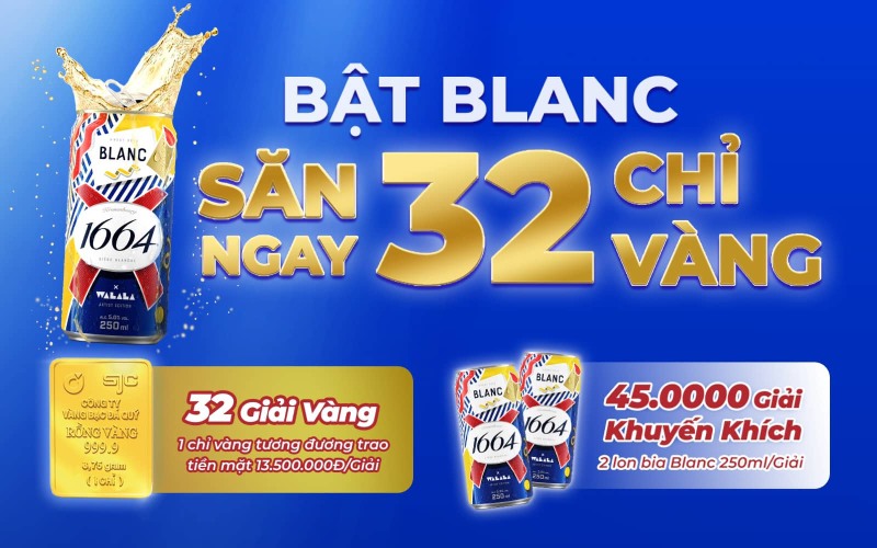 Bật nắp BLANC - Mở quà săn ngay 32 chỉ vàng cùng Bách hóa XANH