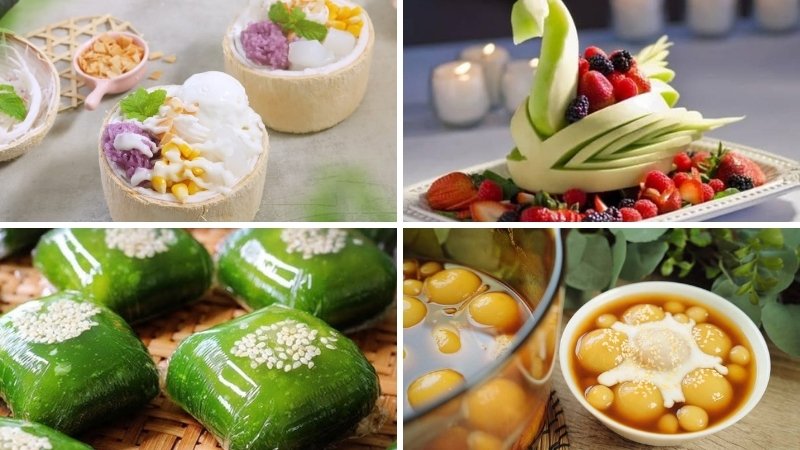 Món tráng miệng mâm cỗ đám cưới miền Trung Món tráng miệng mâm cỗ đám cưới miền Trung