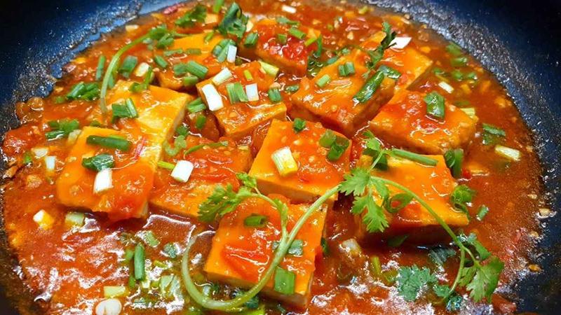 Món đậu hũ sốt cà chua Món đậu hũ sốt cà chua