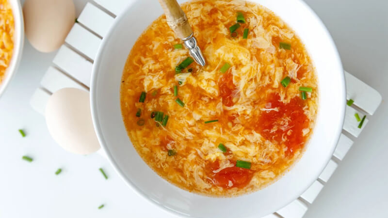 Món canh trứng cà chua Món canh trứng cà chua