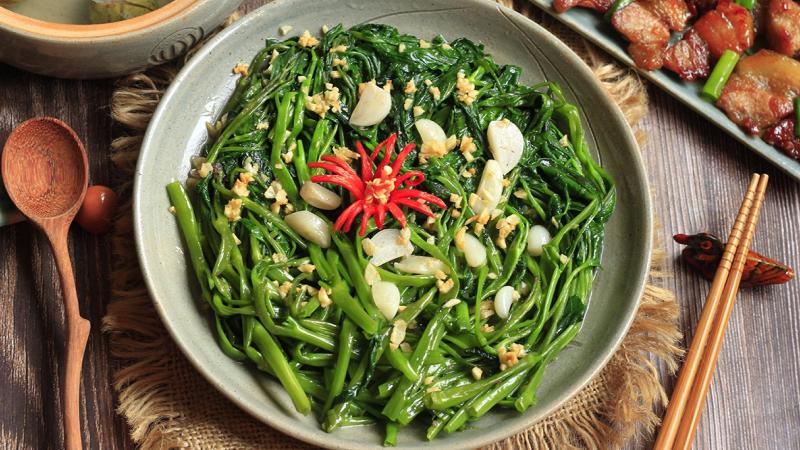 Món rau muống xào tỏi Món rau muống xào tỏi