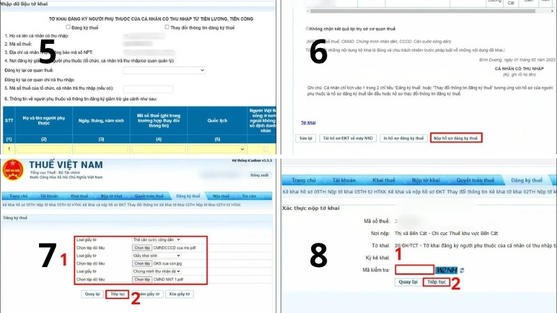 Các bước đăng ký người phụ thuộc online Các bước đăng ký người phụ thuộc online
