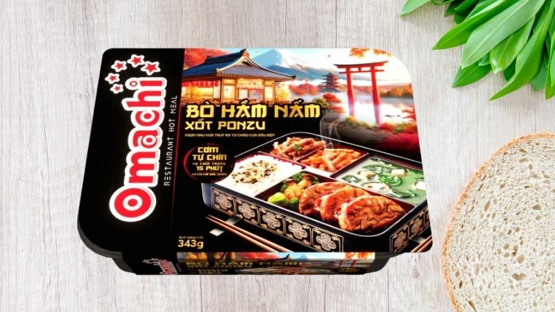 Cơm tự chín Omachi bò hầm nấm xốt Ponzu Cơm tự chín Omachi bò hầm nấm xốt Ponzu
