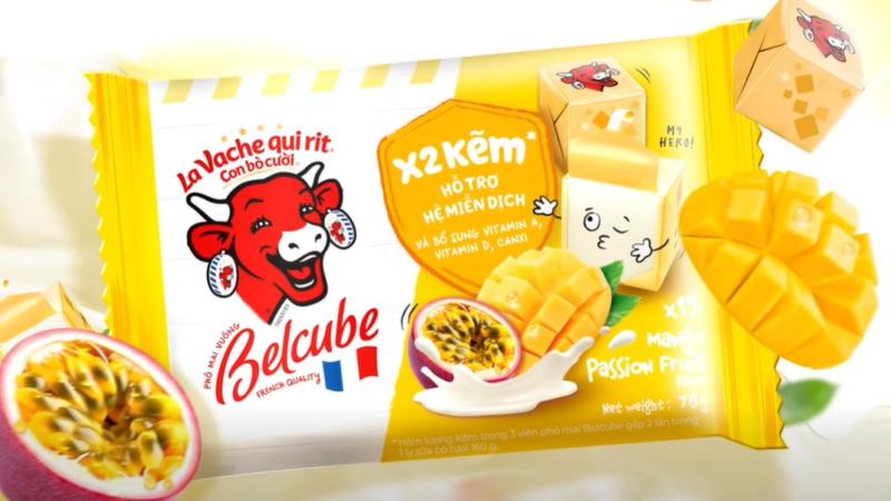 Phô mai Con Bò Cười Belcube vị xoài chanh dây mới có gì đặc biệt?