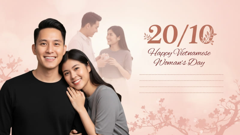 Prompt AI tạo thiệp chúc mừng 20/10 dành tặng vợ, người yêu Prompt AI tạo thiệp chúc mừng 20/10 dành tặng vợ, người yêu