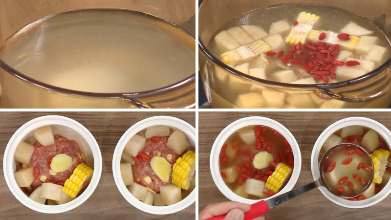 Bước 2: Nấu canh Bước 2: Nấu canh