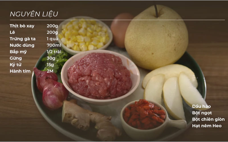 Nguyên liệu làm bò tiềm trái lê Nguyên liệu làm bò tiềm trái lê