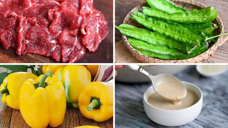Nguyên liệu làm món salad bò đậu rồng Nguyên liệu làm món salad bò đậu rồng