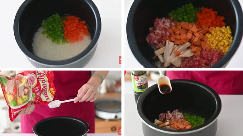 Bước 2: Nấu cơm trộn Bước 2: Nấu cơm trộn