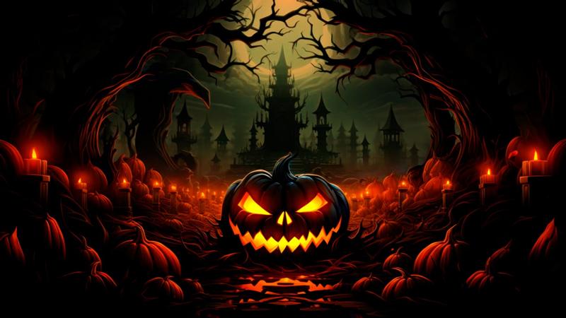 Hình nền Halloween cho máy tính chủ đề bí ngô 2 Hình nền Halloween cho máy tính chủ đề bí ngô 2