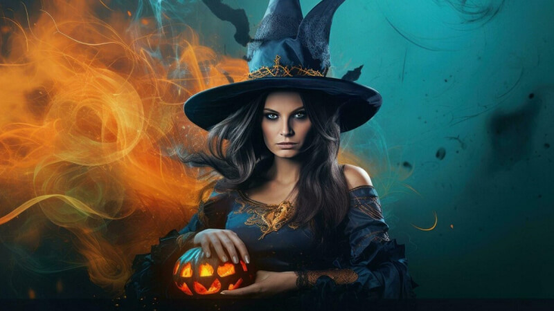 Hình nền Halloween cho máy tính chủ đề phù thủy 3 Hình nền Halloween cho máy tính chủ đề phù thủy 3