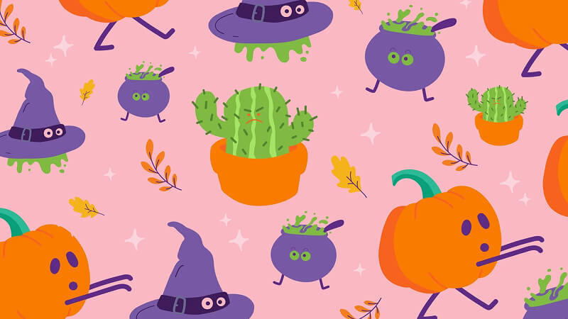 Hình nền Halloween cho máy tính dễ thương 2 Hình nền Halloween cho máy tính dễ thương 2