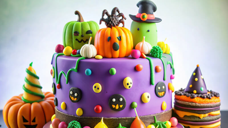 Hình nền Halloween cho máy tính chủ đề bánh kẹo 4 Hình nền Halloween cho máy tính chủ đề bánh kẹo 4
