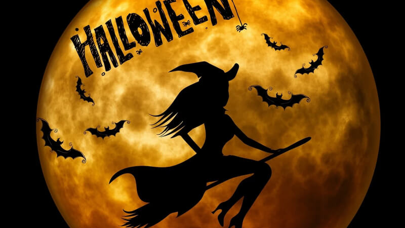 Hình nền Halloween cho máy tính chủ đề phù thủy 1 Hình nền Halloween cho máy tính chủ đề phù thủy 1
