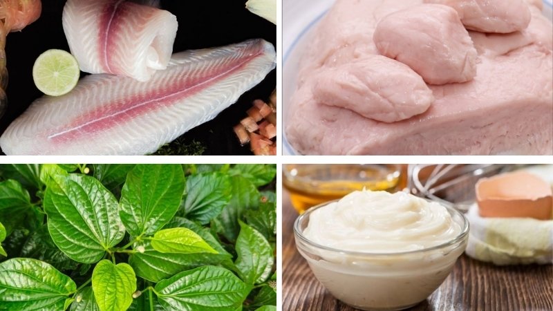 Nguyên liệu làm chả cá lóc xốt mayo mật ong