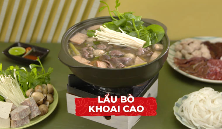 Hướng dẫn nấu lẩu bò khoai môn mềm thơm, nước dùng ngọt thanh