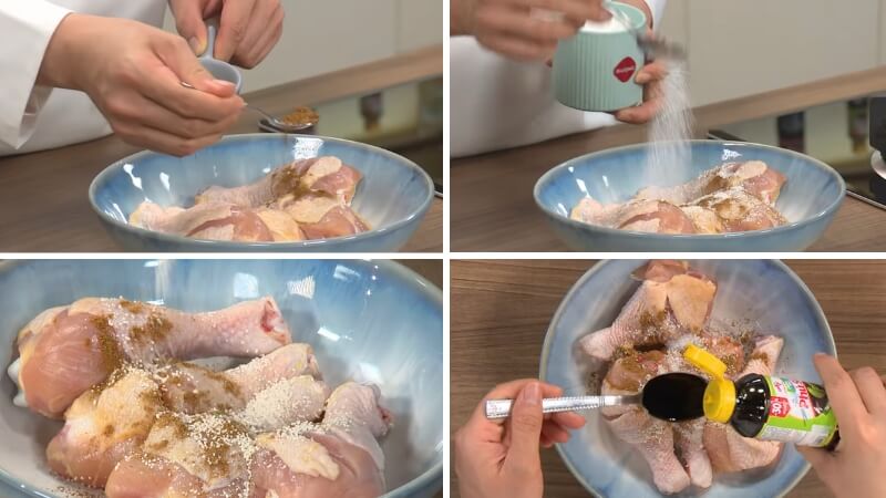 Bước 2 là ướp gà Bước 2 là ướp gà