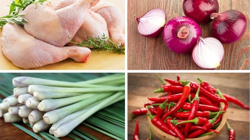 Nguyên liệu làm gà nướng nồi đất Nguyên liệu làm gà nướng nồi đất