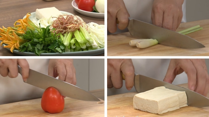 Chuẩn bị rau và topping lẩu Chuẩn bị rau và topping lẩu