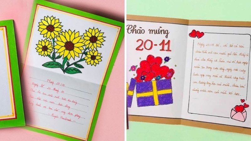 Mẫu thiệp vẽ tay đơn giản mà xinh xắn 2