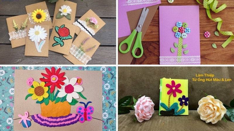Mẫu thiệp handmade từ các vật liệu sáng tạo 2