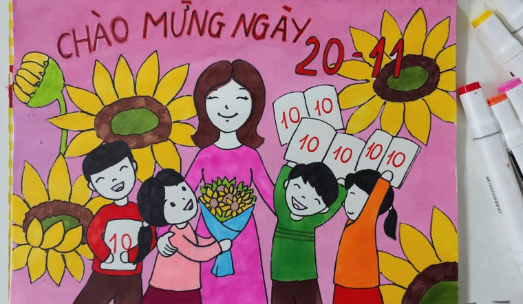 101+ Ý tưởng vẽ tranh 20/11 đẹp, đơn giản, ý nghĩa nhất