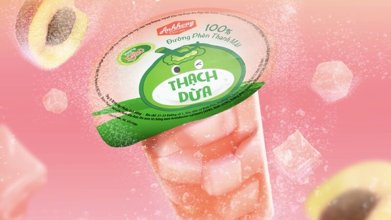 Thạch dừa hương đào Ánh Hồng