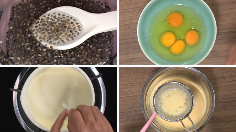 Nấu hỗn hợp trứng sữa Nấu hỗn hợp trứng sữa