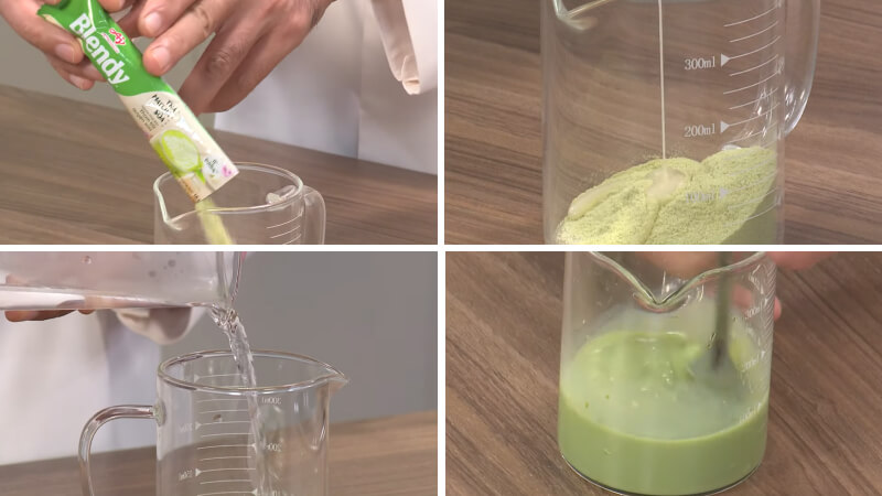 Pha trà matcha sữa Blendy Pha trà matcha sữa Blendy