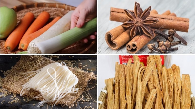 Nguyên liệu làm món Phở chay