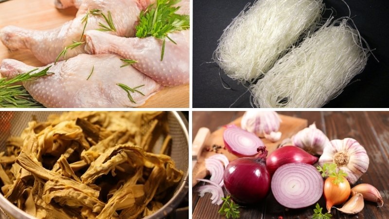 Chuẩn bị nguyên liệu cho món miến măng trộn Chuẩn bị nguyên liệu cho món miến măng trộn