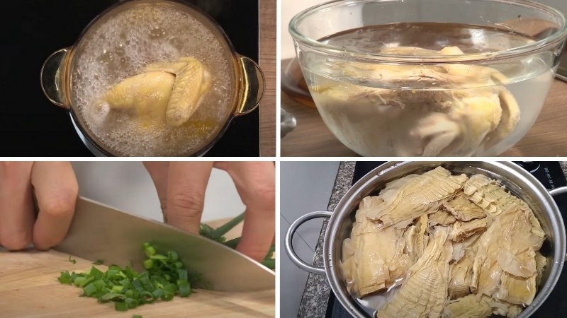 Sơ chế các nguyên liệu nấu món miến măng trộn Sơ chế các nguyên liệu nấu món miến măng trộn