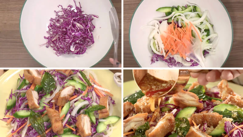 Bước 4: Trộn gỏi