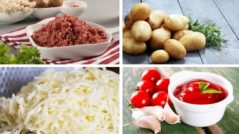 Nguyên liệu làm món khoai tây xào thịt bò phô mai Nguyên liệu làm món khoai tây xào thịt bò phô mai