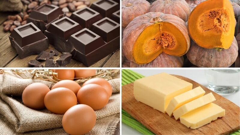 Nguyên liệu làm bánh brownies cheesecake bí đỏ Halloween Nguyên liệu làm bánh brownies cheesecake bí đỏ Halloween