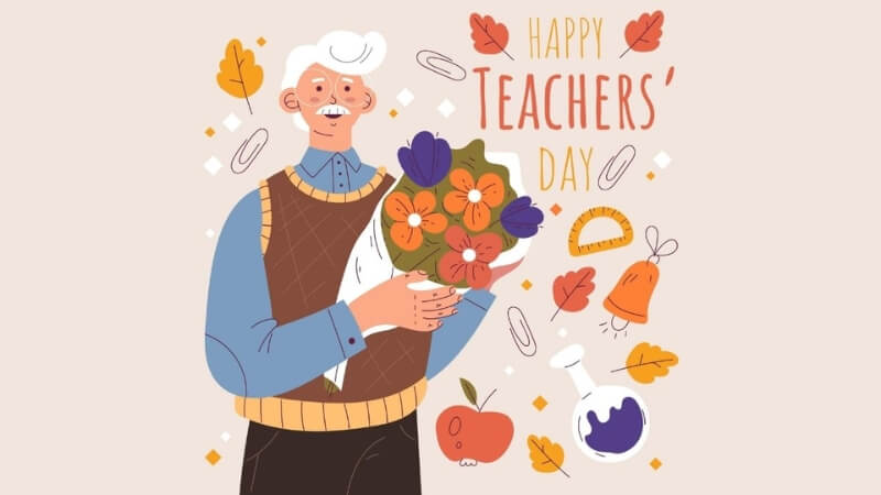 Thiết kế hình nền hoa giấy và thiệp chúc mừng sinh động.