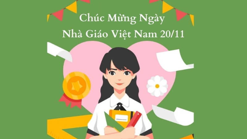 Ảnh bìa 20/11 gợi nhắc tình cảm “nhớ ơn thầy cô”.