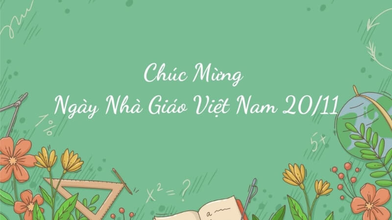 Hình nền 20/11 chữ thư pháp mềm mại và tinh tế.