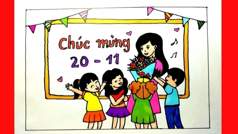 Hình tô màu bảng đen và quyển sách sinh động.