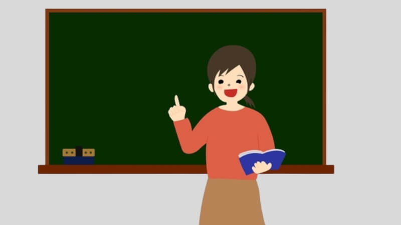 Hình chibi cô giáo trẻ trung, tươi vui.