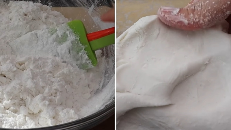 Bước 2: Nhào bột làm vỏ bánh Bước 2: Nhào bột làm vỏ bánh