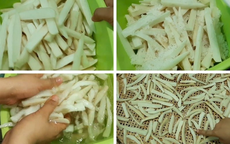 Sơ chế kỹ giúp củ cải giòn và không bị mặn